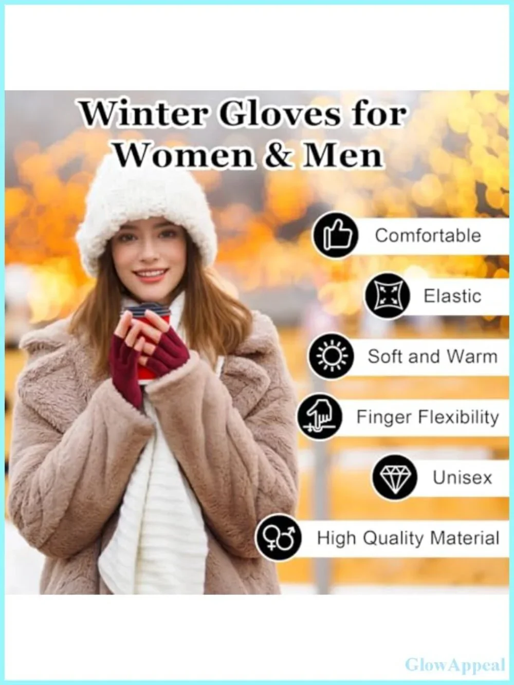 Fingerless Gloves for Women Winter Knit Half Finger Acrylic Gloves Long Cuff